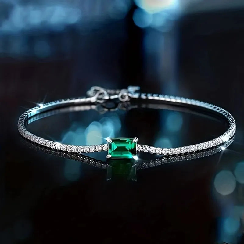 Pulsera con Esmeralda Artificial - Opalise