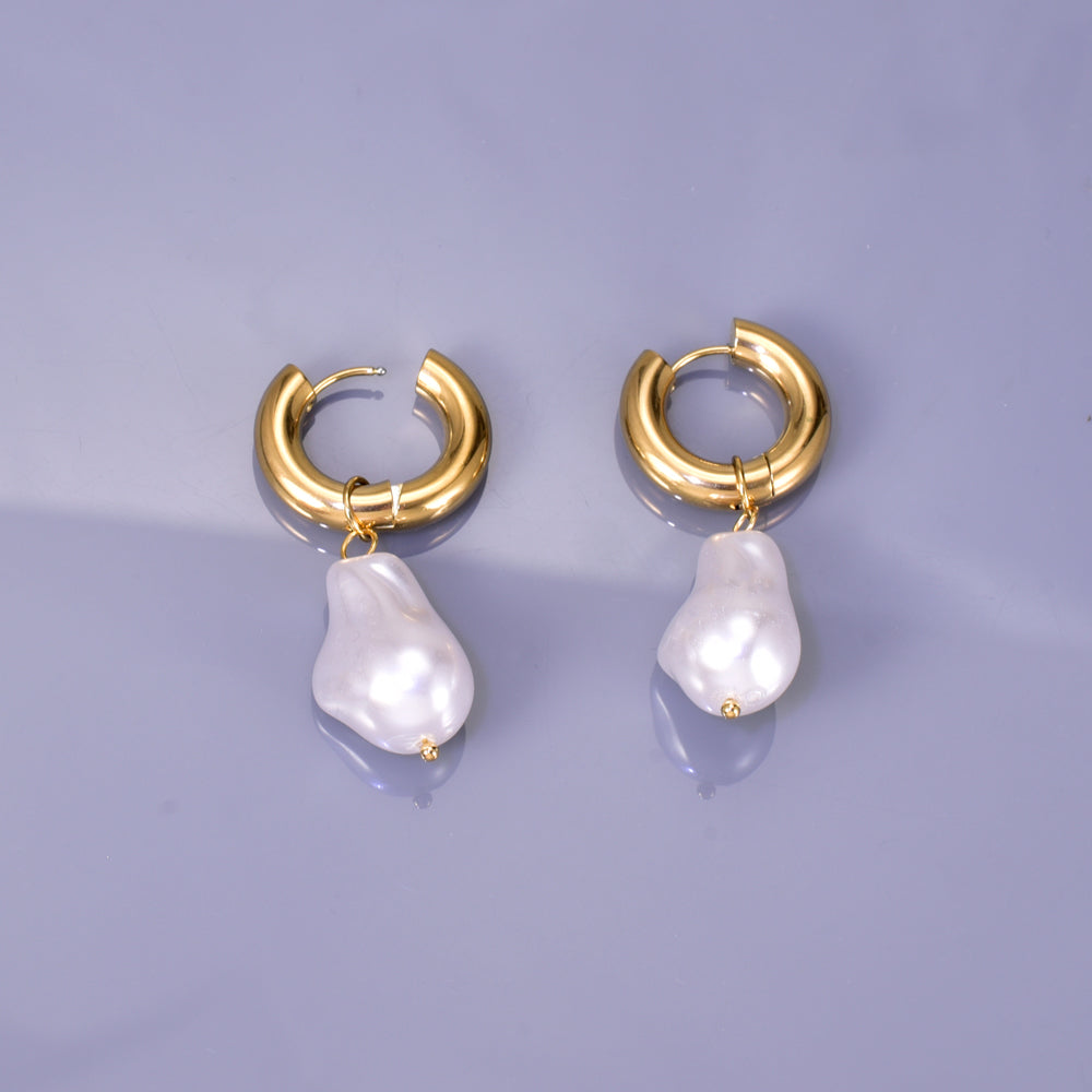 Aretes de Perlas Irregulares