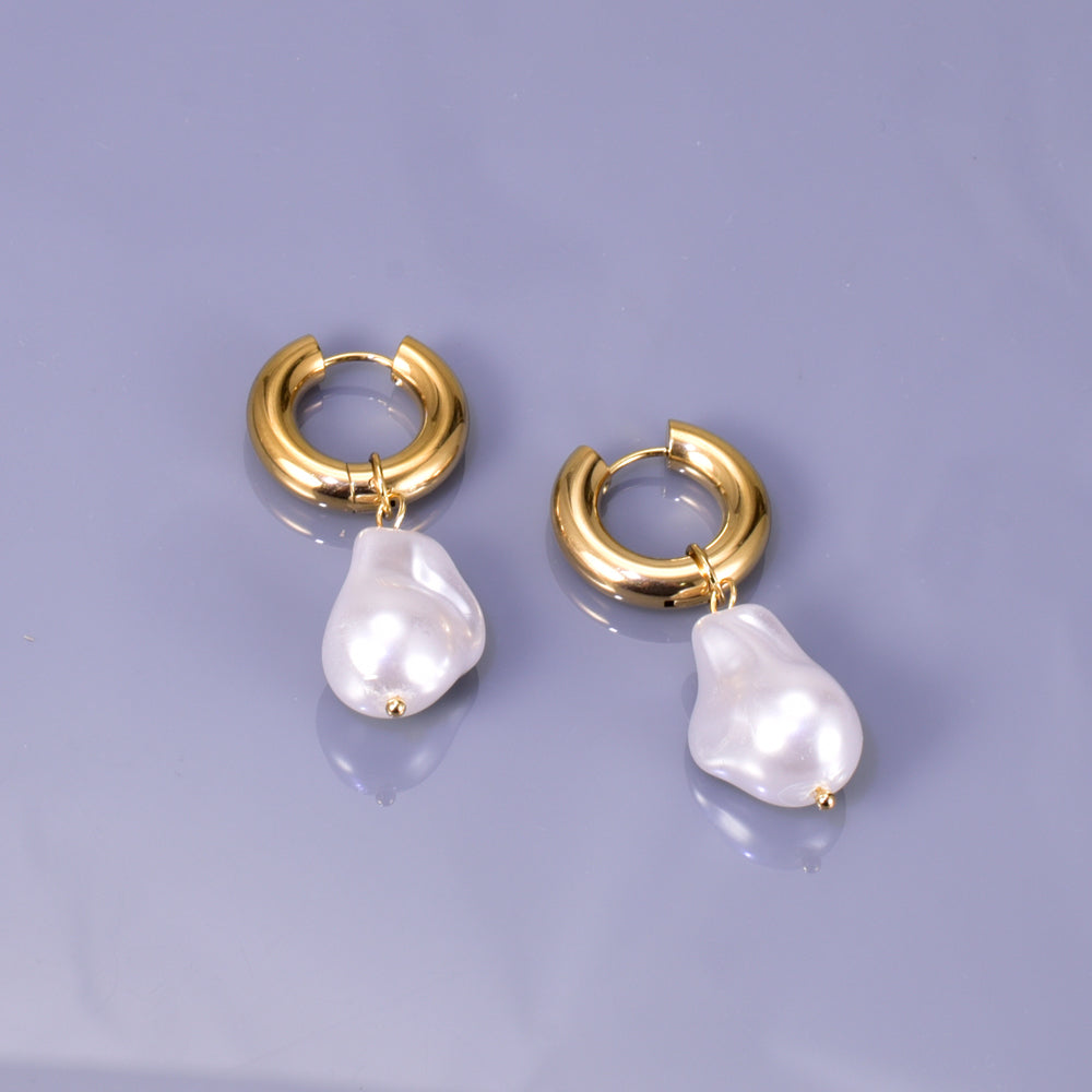 Aretes de Perlas Irregulares