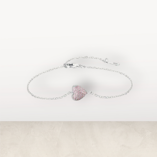 Pulsera de Corazón Rosa